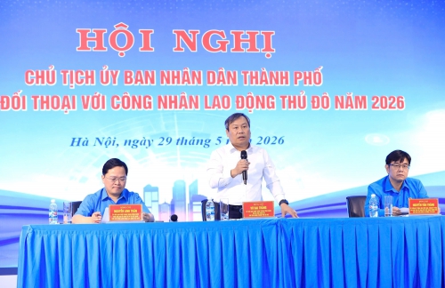 Chủ tịch UBND TP Hà Nội Vũ Đại Thắng gặp gỡ, đối thoại với công nhân F1688 không bị chặn Thủ đô